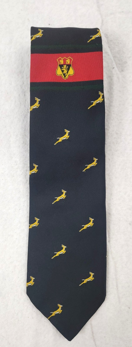 Vintage Allez 90s Antelope Novelty Tie Black Yellow Animal Print